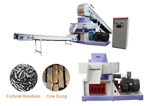 Biomass briquetting machine